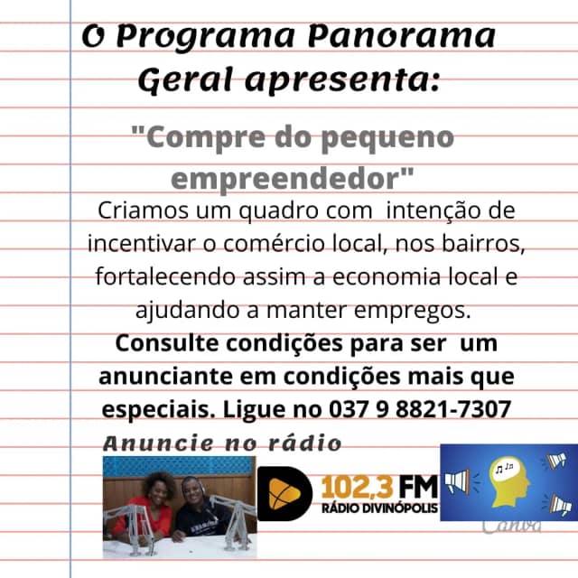 Foto 4 de Programa Panorama Geral Divi FM 102.3, Rádio e TV em Divinópolis - MG